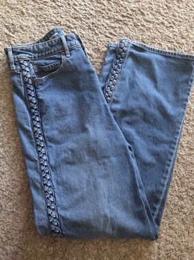 8 TALL - Wide Leg - Old Navy Women's Braided-Trim Jeans